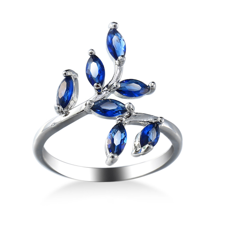 Ethnic Fashion Design - Hübsche blaue Blätter Design Ringe mit