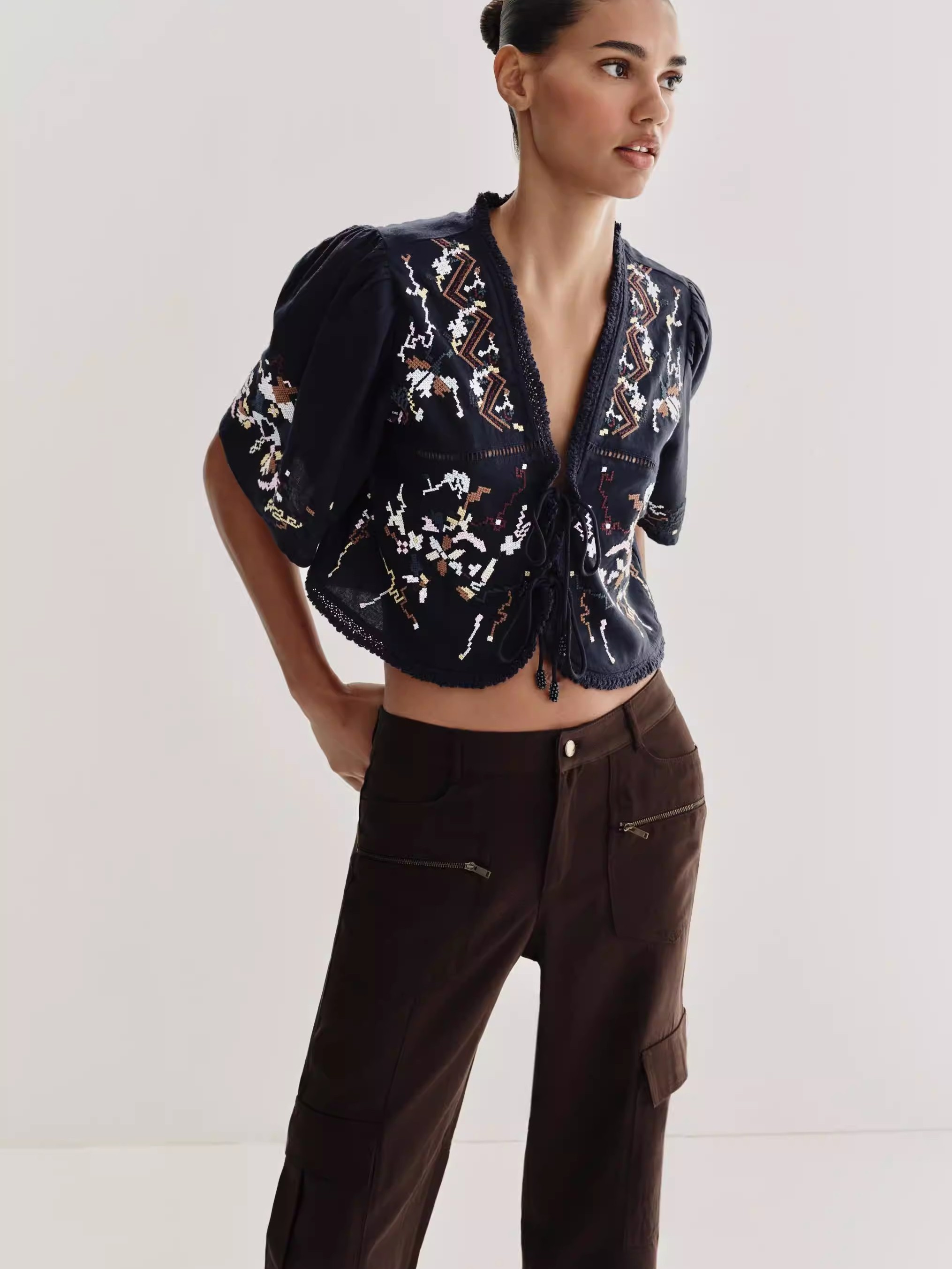 New Ethnic Fashion - Neues Sommer-Oberteil für Damen, locker geschnitten,