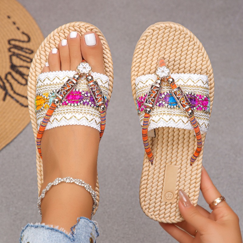 Ethnic Fashion Women - Frauen Hausschuhe Outdoor Handgewebte Schuhe Frauen