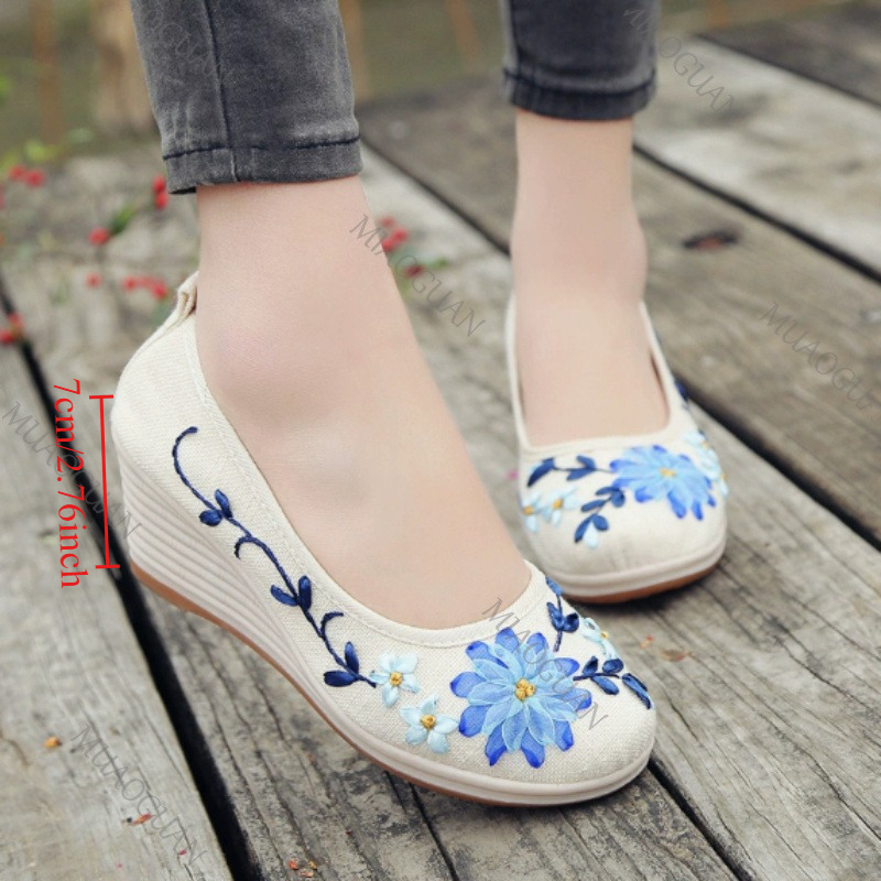 Bestickte Damen-Komfort-Keilab – Ethnic Fashion Women Bewertung und Preis