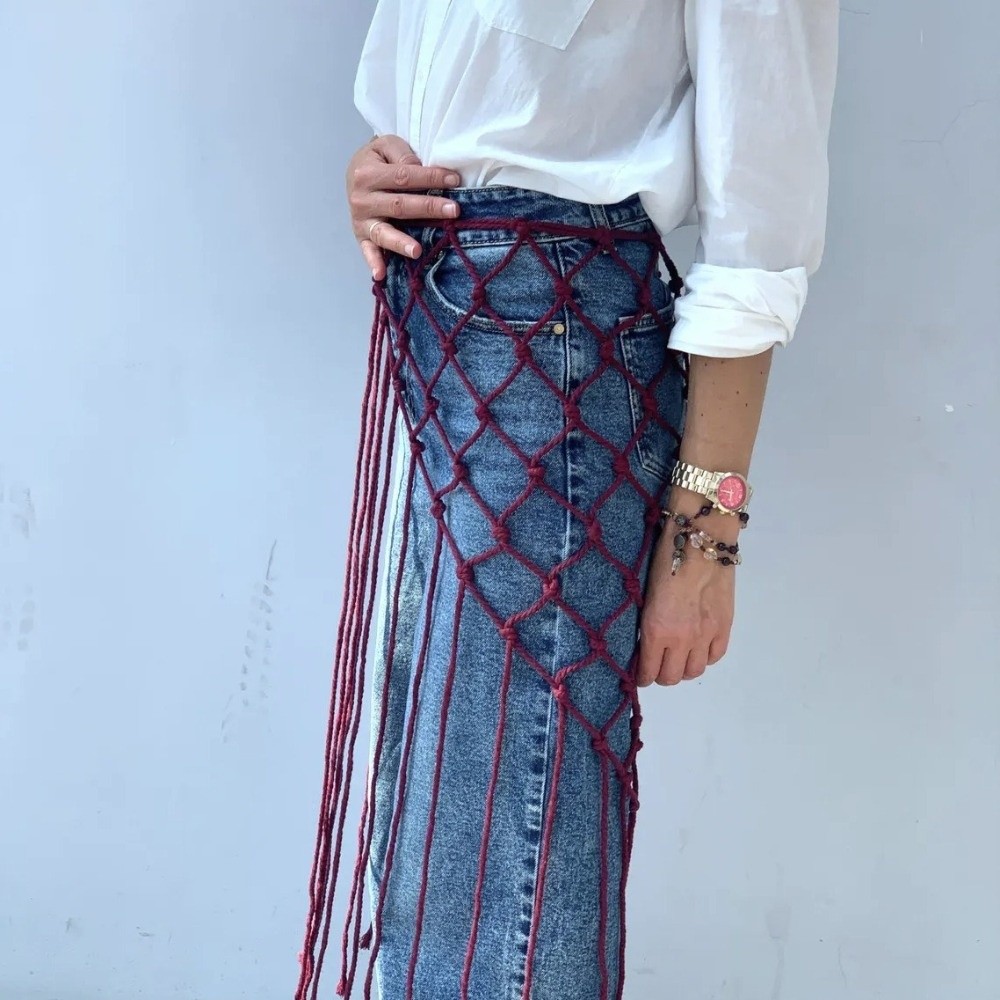 Böhmischer Netz-Fransenschal m – Ethnic Fashion Design Bewertung und Preis