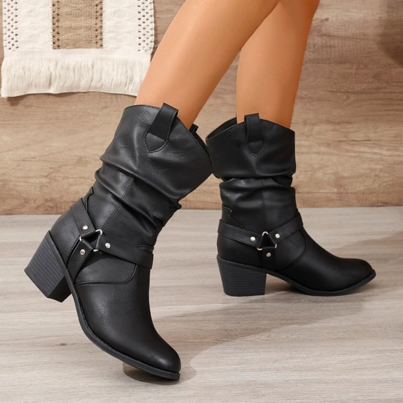 Frauen Mid-Kalb Stiefel Retro  – Ethnic Fashion Women Bewertung und Preis